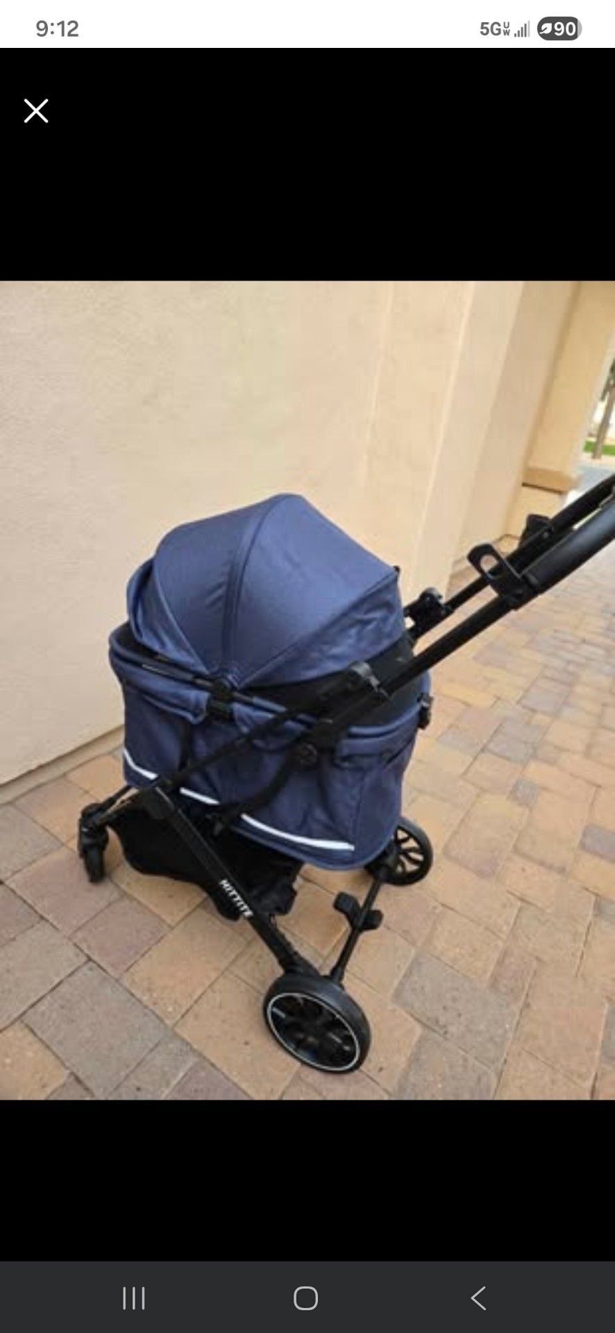 HITTITE Pet Stroller w/Weatherproof Cover, All-Terrain 4-Wheel Cat & Dog Stroller with Adjustable Canopy, Foldable Dog Strollers with Storage Basket f