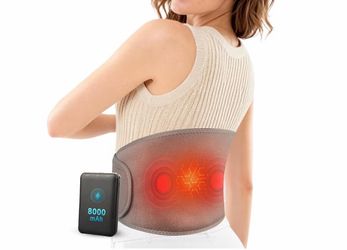 Wireless heating pad with massager to relieve back pain