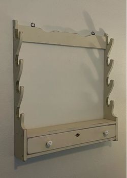 Farmhouse Antique Wooden Gun Rack / Display Shelf