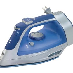 Hamilton Beach Steam Iron & Vertical Steamer for Clothes with Scratch-Resistant Durathon Soleplate, 8' Retractable Cord, 3-Way Auto Shutoff, Anti-Drip