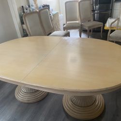 White Solid Wood table Set