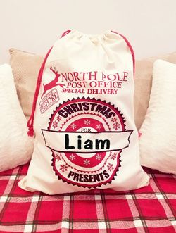 Personalized Santa gift sack.