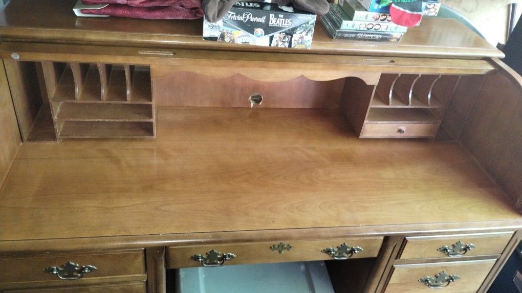 Jasper Oak Roll Top Desk Vintage