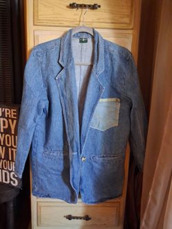 VINTAGE HUNT CLUB denim blazer size medium to large