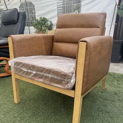 Faux leather Upholstered Accent Arm Chair - Hearth & Hand With Magnolia 