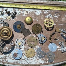 Vintage Clock Parts Gears Gong Coil Brass Metal Movement Plates Steampunk Art Jewelry Supplies