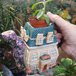 Ceramic Cittage House Teapot Planter