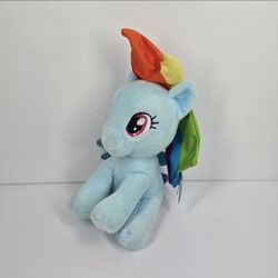 Hasbro My Little Pony Rainbow Dash Plush 6" Stuffed Animal Blue Sitting Cartoon