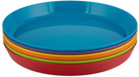Set of 18 - 8" Kids Multicolor Melange Plates - Durable, Colorful, Reusable!