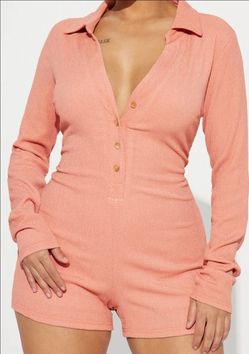 Fashion Nova Long-Sleeve Romper (L)