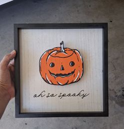 Halloween Wooden Pumpkin Sign Wall Decoration