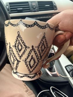 Vintage 2002 Starbucks Barista Mug Black Lace Diamonds
