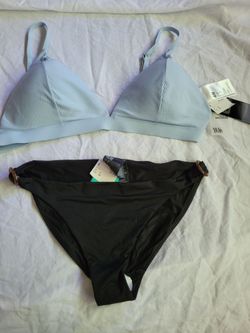 Women's H&M Bathing Suit. Black Bottoms are Size 6. Light Blue top is size 14- NEW