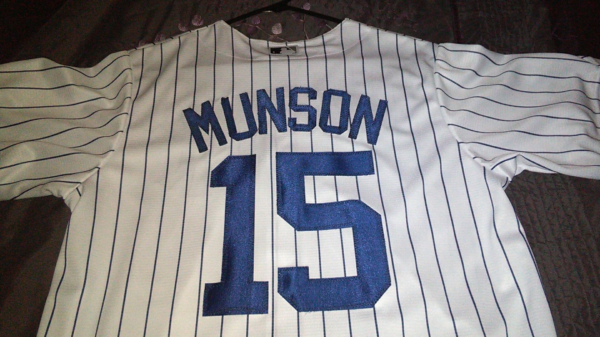 New cool base majestic Thurman munson jersey all sewn numbers and letters excellent condition size medium