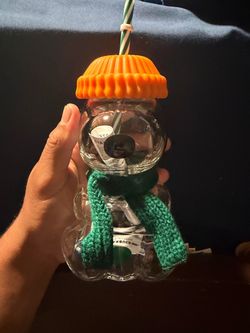 Starbucks Snoopy Glass Cup with Straw