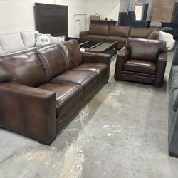 Leather Couch And Chair 