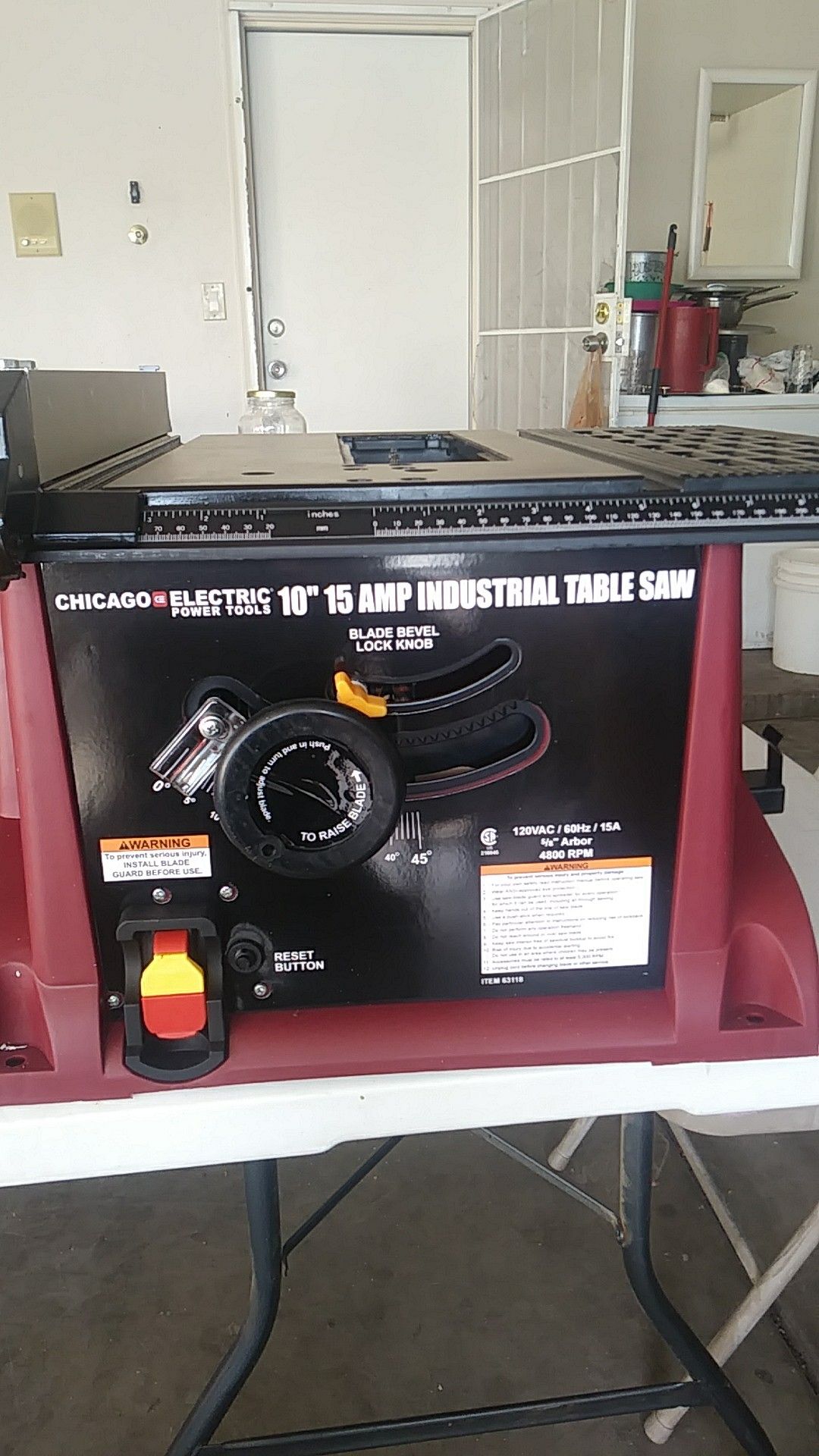 Chicago electric 10" 15 amp table saw