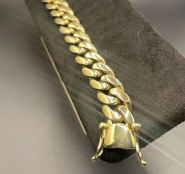 14K Stamped Cuban Bracelet 8.5IN 
