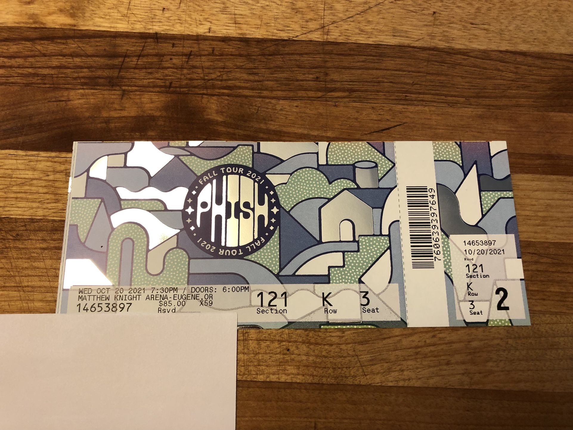 Phish Eugene 10/20 Section 121 PTBM