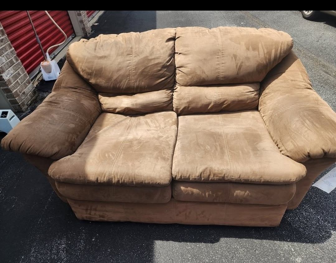 Faux Suede Sofa AND Loveseat