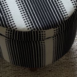 Black & White Striped Storage Ottoman – $40 OBO 