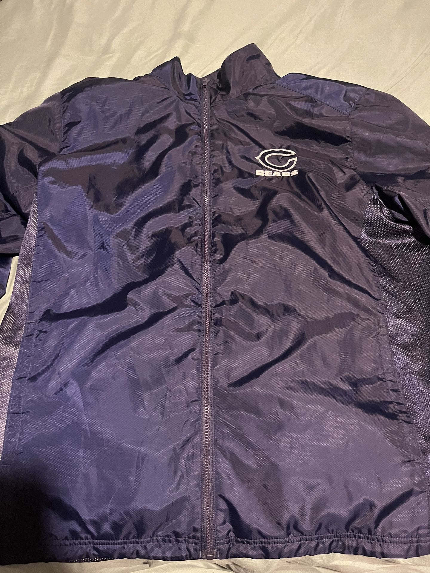 Chicago Bears 2XL Navy Blue Rain Jacket/Windbreaker