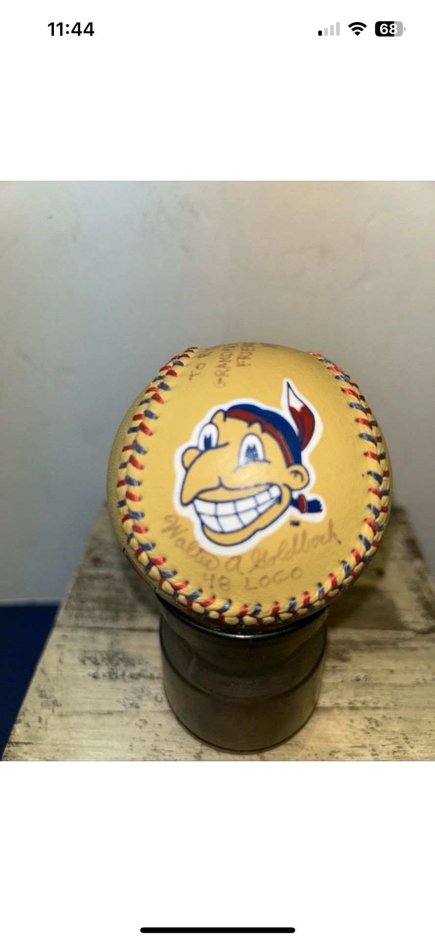 CHIEF WAHOO CLEVELAND INDIANS 1948 Signed Baseball. Upper Deck 1996. Nice Cond.