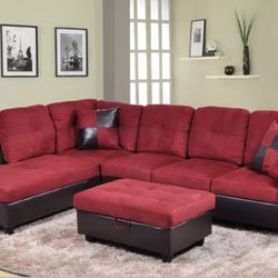 Sectional and ottoman