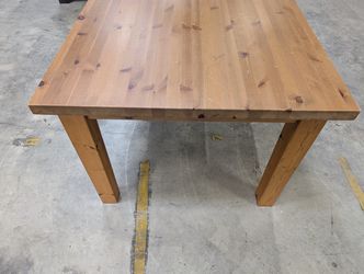 Natural Finish Rectangular Wooden Dining Table