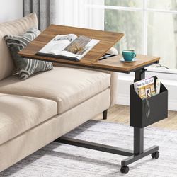 C0679 Mobile C Table, Height Adjustable End Table Sofa Snack Table