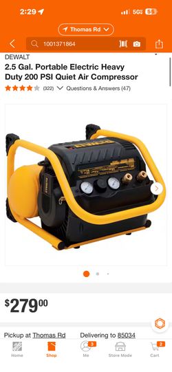  2.5 Gal. Portable Electric Heavy Duty 200 PSI Quiet Air Compressor