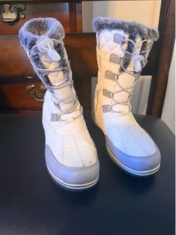 Sporto Winter Park Women’s White Faux Fur Winter Snow Boots Size 9M