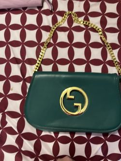 Name Brand Green And Gold Bag
