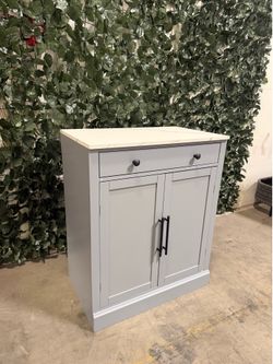 New Freestanding Kitchen Island Pantry Buffet Cabinet Drawer Adjustable Shelves Faux Marble Top
