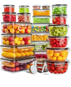 52 PCS Food Storage Containers with Lids Airtight (26 Lids & 26 Containers)