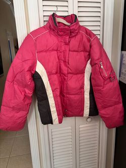 Tommy Hilfiger Pink And Black Winter Jacket Polyester