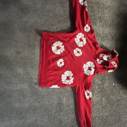 Red Denim Tear Hoodie 