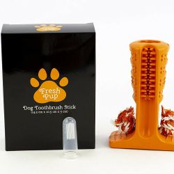 Fresh Pup Durable Non-Toxic Rubber Dog Chew Toothbrush Includes Toothbrush