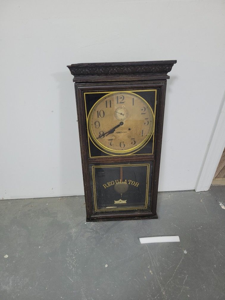 Antique Regulator Clock Needs Some Work