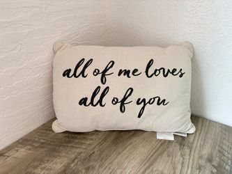 Stratford Home cream decorative throw pillow “all of me loves all of you”