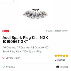 New OEM Audi Spark Plug Kit - NGK 101905611GKT