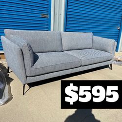 Brand New. 89” Mid Century Modern Sofa. Grey/blue. Retails Over $1400. 2 Available $595 Each