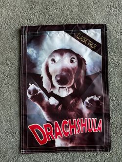 Dachshund Halloween garden flag