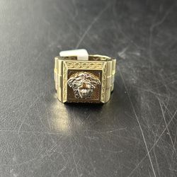 Medusa Men's Fashion Ring 14kt Yellow and White Gold