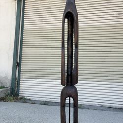 Tall Slender African Wood Carving 