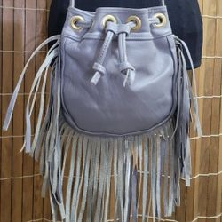 Woman's  Leather Fringe Handbag 