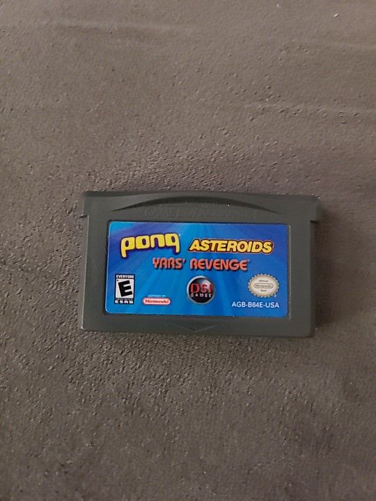 Pong Asteroids Yar's Revenge Game Boy Advance Tested & Working Cartridge Only