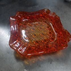 Vintage Bubble Glass Ash Tray