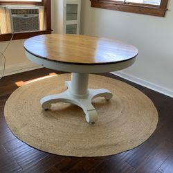 Vintage Round WoodTable On Stand