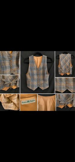vintage Sears Jr. Baganaw plaid vest